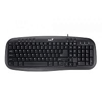 Клавиатура Genius KB-M200, мембранная, 111btns, waterproof, PS/2, Анг/Рус, 1.5m, Черная